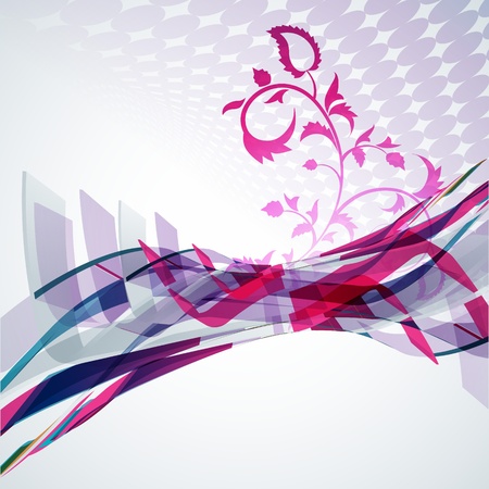 vector abstract wave floral artworkのイラスト素材