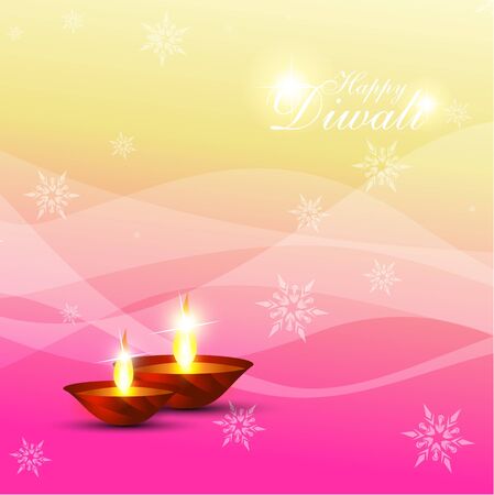 beautiful diwali diya on artistic backgroundのイラスト素材