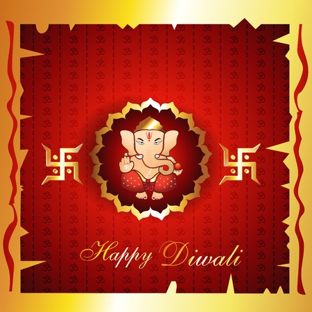 diwali background with lord ganeshのイラスト素材