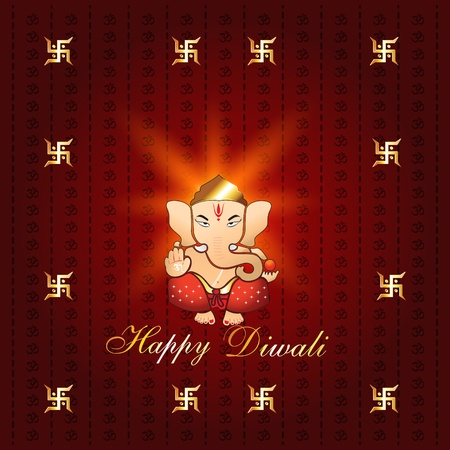 beautiful diwali background with lord ganeshのイラスト素材