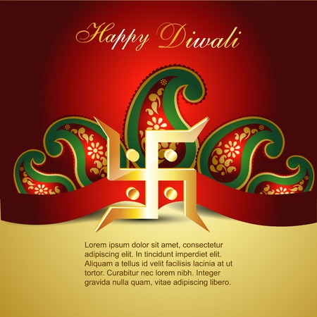 beautiful diwali background with swatik symbolのイラスト素材