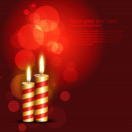 vector candles on red backgroundのイラスト素材