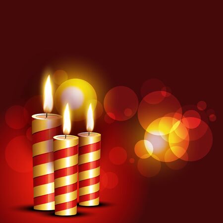 beautiful candles on red backgroundのイラスト素材