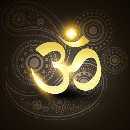 beautiful vector golden om symbol 