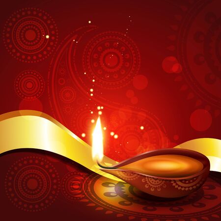 beautiful hindu diwali diya festival vector art のイラスト素材