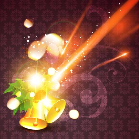  christmas bell on stylish backgroundのイラスト素材