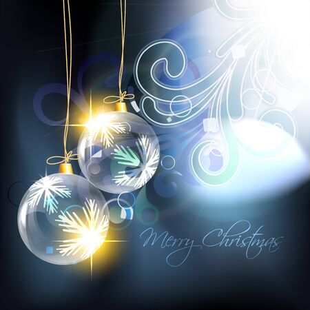 shiny christmas bal on artistic backgroundのイラスト素材