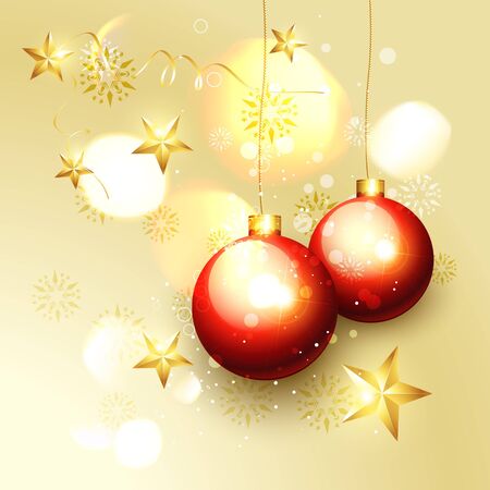 beautiful shiny red christmas ball vector illustrationのイラスト素材