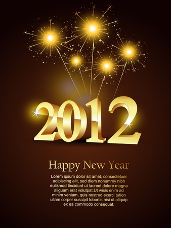 vector new year stylish golden color designのイラスト素材
