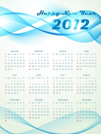 vector wave style new year calender designのイラスト素材