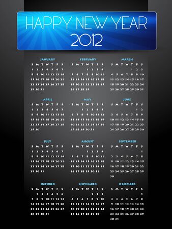 dark style happy new year calender designのイラスト素材