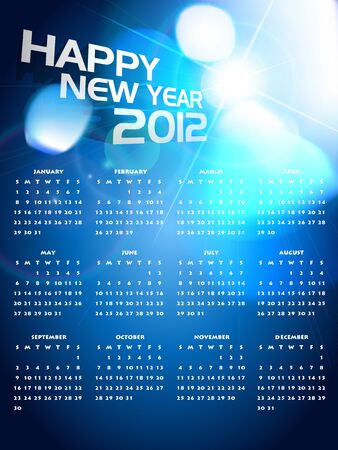beautiful happy new year shiny calenderのイラスト素材