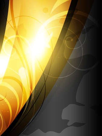vector golden shiny wave style illustrationのイラスト素材