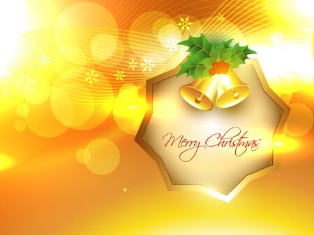 stylish merry christmas design on golden backgroundのイラスト素材