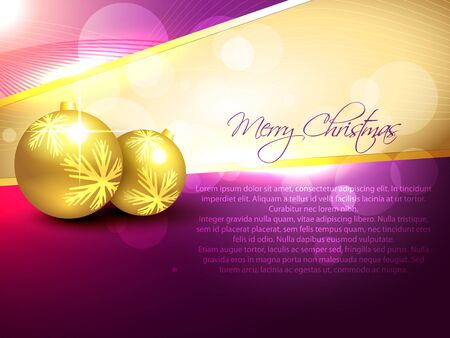 merry christmas golden balls vector designのイラスト素材