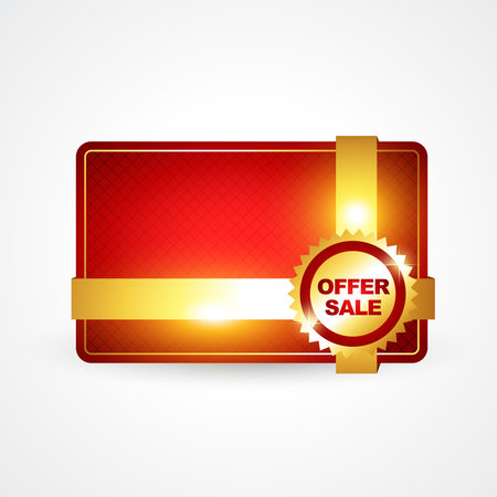 shiny golden offer sale vector illustrationのイラスト素材