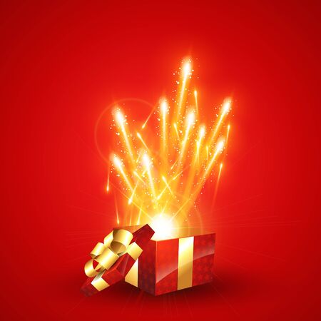 surprise vector gift box illustrationのイラスト素材