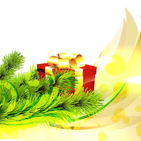vector gift box with christmas tree illustrationのイラスト素材