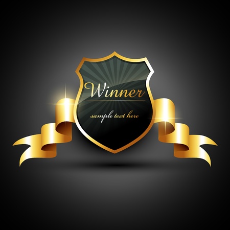 vector winner golden label sign with space for your textのイラスト素材