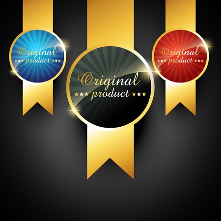 vector quality golden label signのイラスト素材