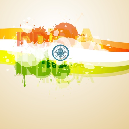 abstract style indian flag illustrationのイラスト素材