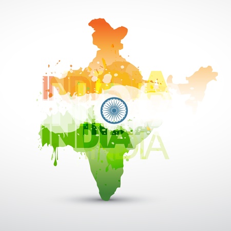 india map with indian flagのイラスト素材