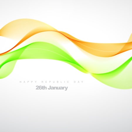 beautiful orange green wave illustrationのイラスト素材