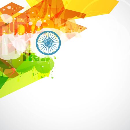 abstract style indian flag illustrationのイラスト素材