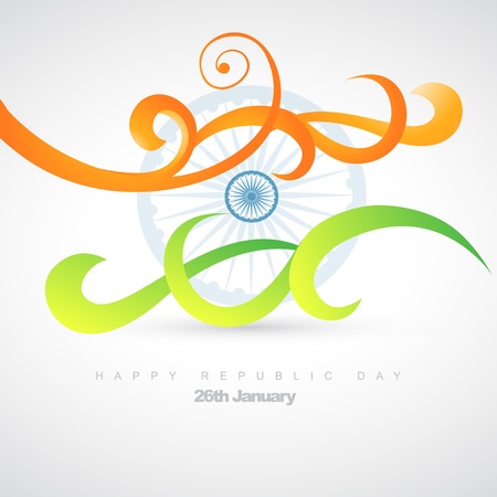 artistic indian flag design illustrationのイラスト素材