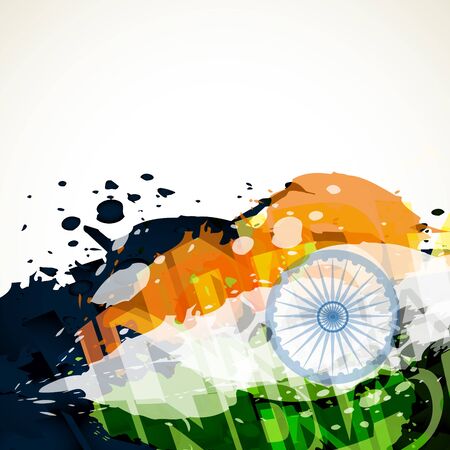 abstract grunge style indian flag designのイラスト素材