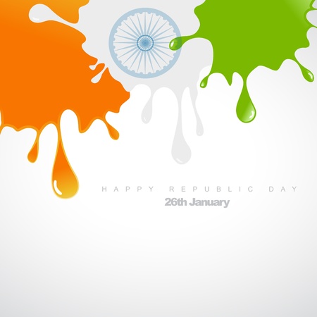 abstract colorful splash making indian flagのイラスト素材