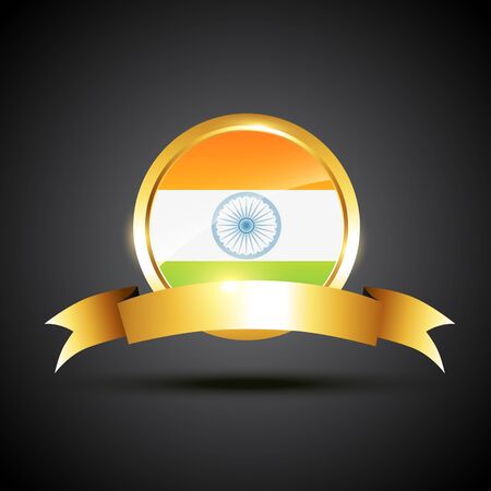 indian flag label in tricolorのイラスト素材