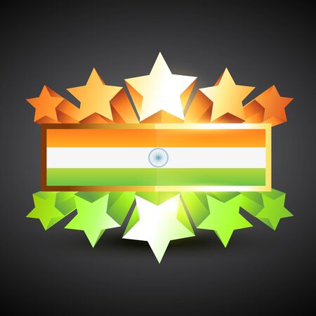 indian flag label designのイラスト素材