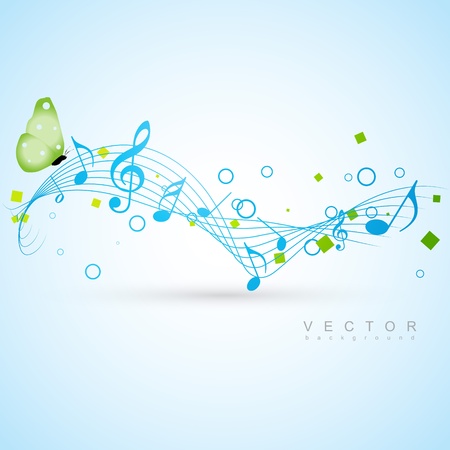 music concept design with butterflyのイラスト素材
