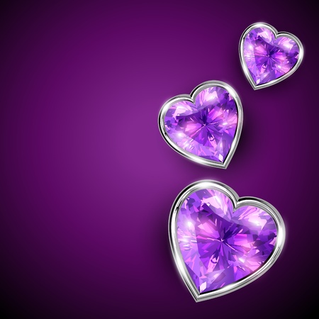 shiny diamond shape heart illustrationのイラスト素材