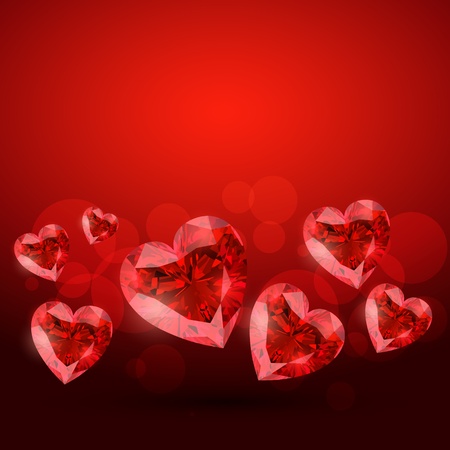 stylish red diamond shape heart designのイラスト素材