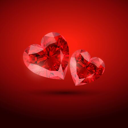 beautiful valentine diamond shape heartsのイラスト素材