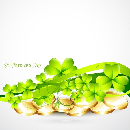 beautiful st patrick's day illustration with gold coinsのイラスト素材