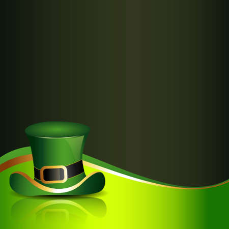 st. patrick's day hat with clover on backgroundのイラスト素材