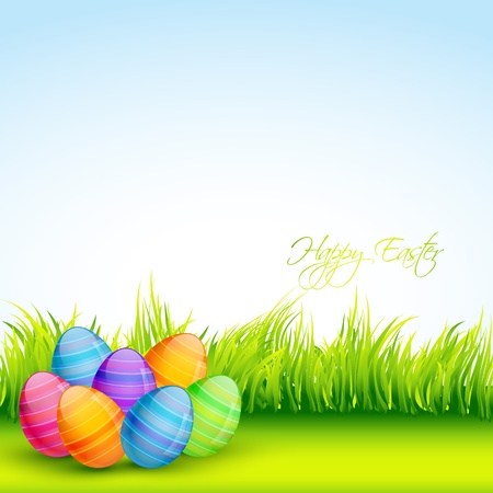 colorful easter eggs designのイラスト素材