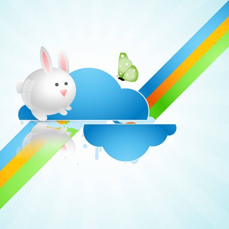 colorful cute rabbit designのイラスト素材