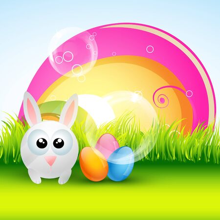 beautiful colorful easter rabbit designのイラスト素材