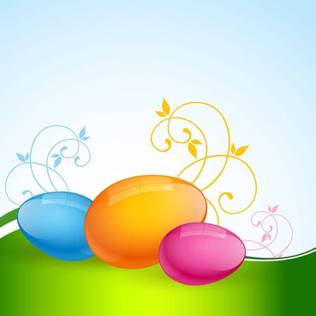 beautiful colorful easter eggs vector illustrationのイラスト素材
