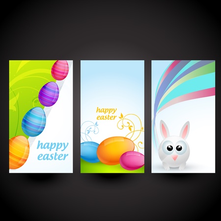 colorful easter set cardsのイラスト素材