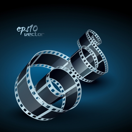 realistic 3d film reelのイラスト素材