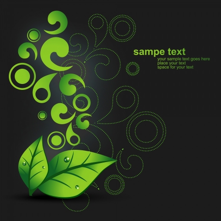 green leaf background design illustrationのイラスト素材