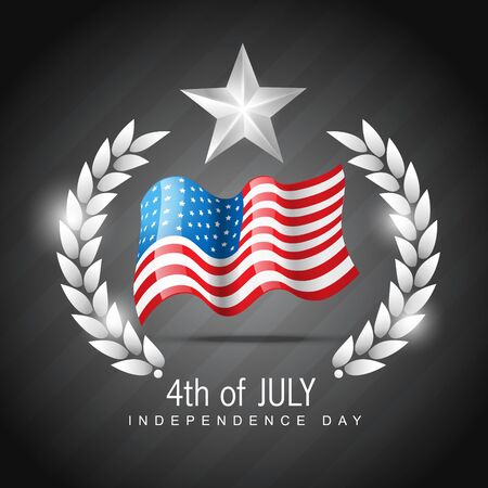 vector 4th of july independence day design artのイラスト素材