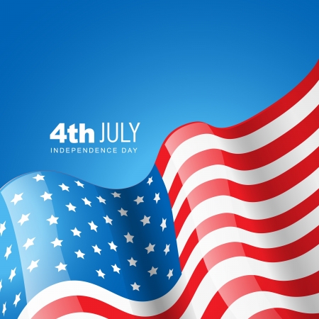 amercian independence day flag in wave styleのイラスト素材