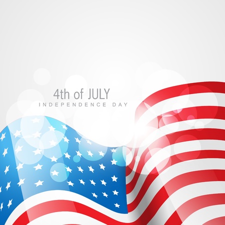 american flag on white backgroundのイラスト素材