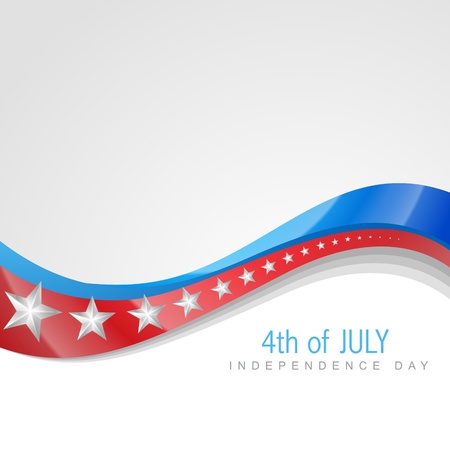 stylish american independence day wave artのイラスト素材